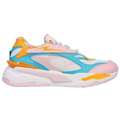 

Puma RsFast Flower Aura Молодежные девушки Синие, розовые, белые кроссовки Повседневная обувь 382, Blue;pink;white, Puma RsFast Flower Aura Youth