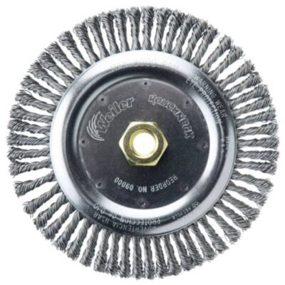Weiler 09000 Roughneck 7'' Root Pass Weld Cleaning Brush, .020'' Steel Wire Fil...