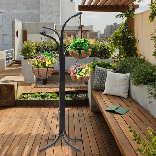 Metal Plant Stand W/ 4 Hanging Baskets /Decorative ... Metal Plant Stand W/ 4 Hanging Baskets /Decorative ... on Hanging Plant Stand
id=12518