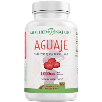 Aguaje Capsules. The Curvy Fruit. Made with Fresh Aguaje Fruit. 120ct. 1000mg