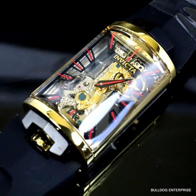 Pre-owned Invicta Vintage Mechanical Skeletonized Ghost Bridge Capsule 29mm Watch
