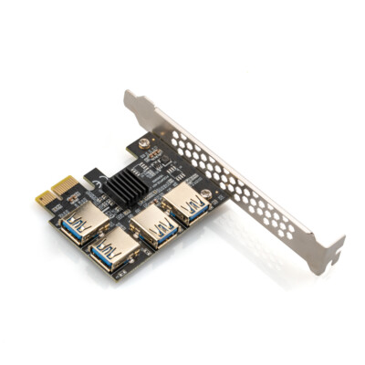 4pcs PCI-E Express 1x to 16x Riser Card Adapter PCIE 1 to 4 Slot Port Multiplier