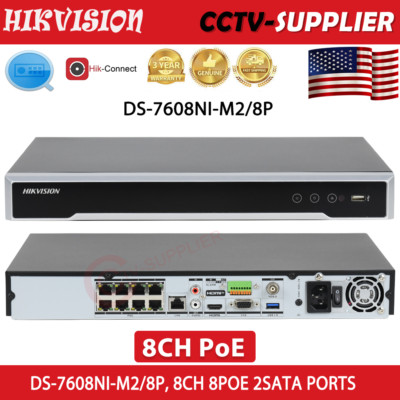 Hikvision NVR-7608NI-M2-8P 8 Channel 32MP PoE Embedded 8K NVR Video Recorder 8TB