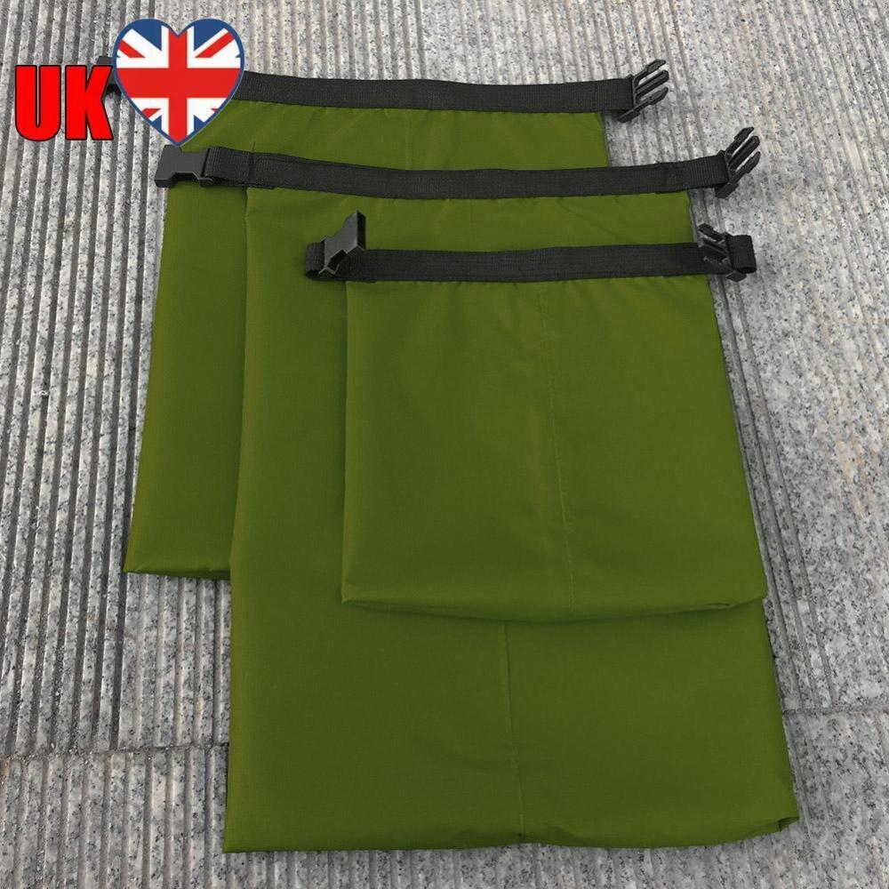 3pcs Coated Silicone Fabric Pressure Waterproof Dry Bag Pouch( Green)