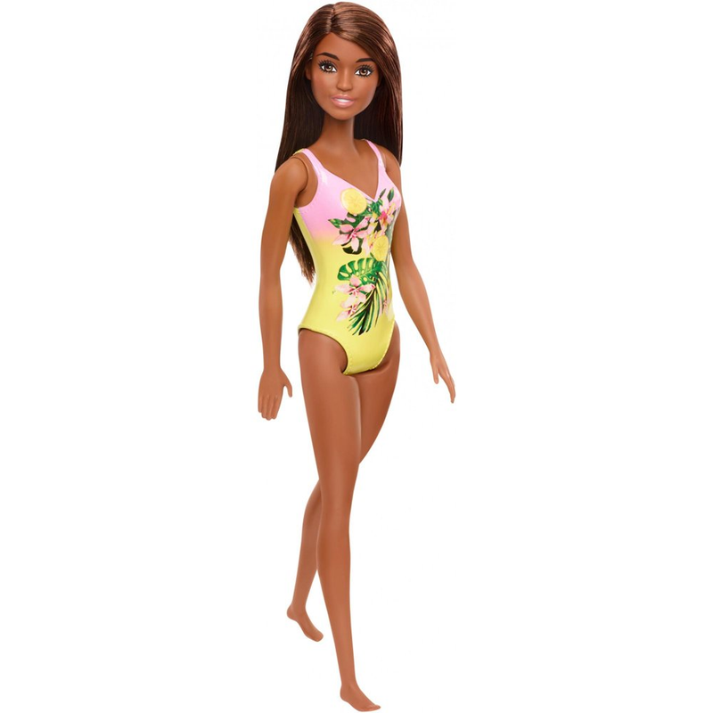 Barbie Doll, Brunette, Wearing Swimsuit, for Kids 3 to 7 Yea