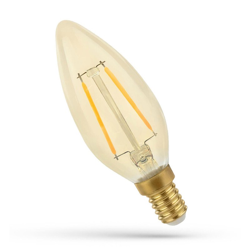 Spectrum Led Filament Kerze 4,9w E14 Gold 490lm Extra WarmweiÃ 2400k