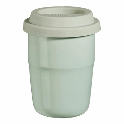 ASA Selection cup & go thermo mug mint drinking mug porcelain silicone, 200 ml