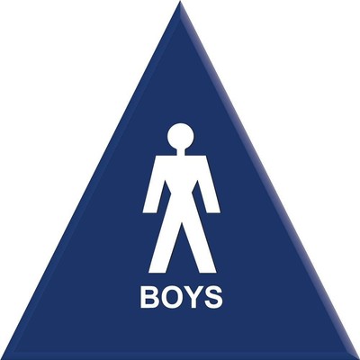UPC 762529017067 product image for Lynch Sign 12 In. Blue Triangle With Boys Symbol Sign | upcitemdb.com