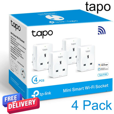 4 x TP-Link Tapo Smart Plug WiFi Outlet Works with Amazon Alexa & Google Home