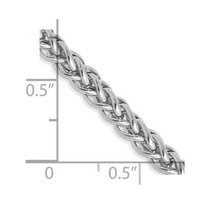 Pre-owned Skyjewelers Real 14k White Gold 4.3mm Semi-solid 3-wire Wheat Chain; 18 Inch; Lobster Clasp