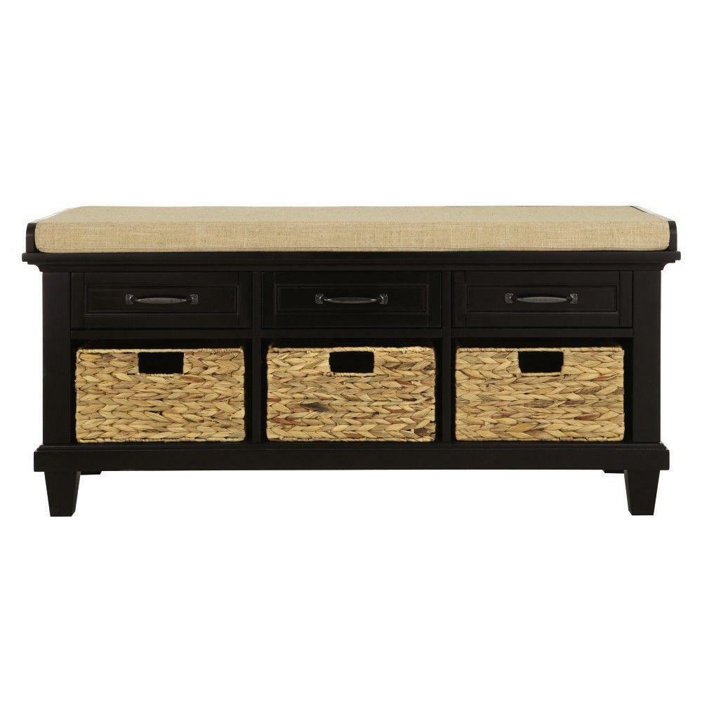 Bench Cushion Seat Drawer Shoe Basket Storage Organizer Heavy Duty
