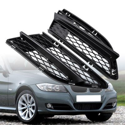 Left Right Side Fog Light Grille Cover For BMW E90 E91 Sedan 328i 335i LCI 08-12