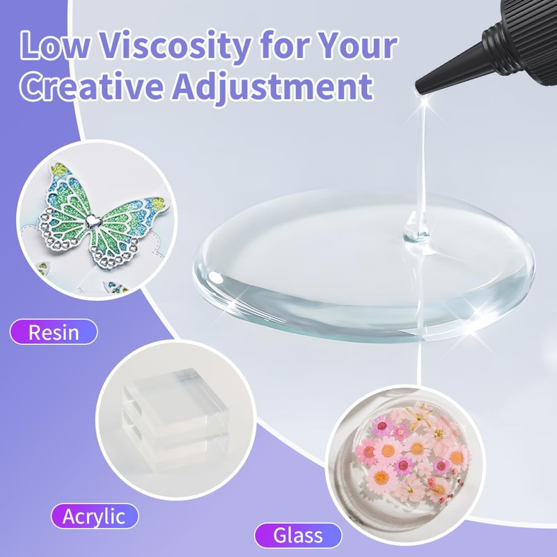 UV Resin Kit with Light, Fast Drying Clear Beginner-Friendly Kit, Bonding & Repa