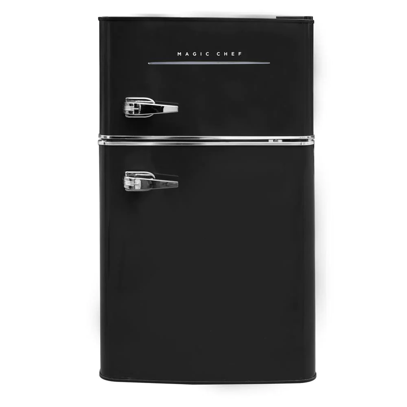 Mini Refrigerator Freezer Retro Small Fridge 2 Door Office Dorm Cooler Red 3.2