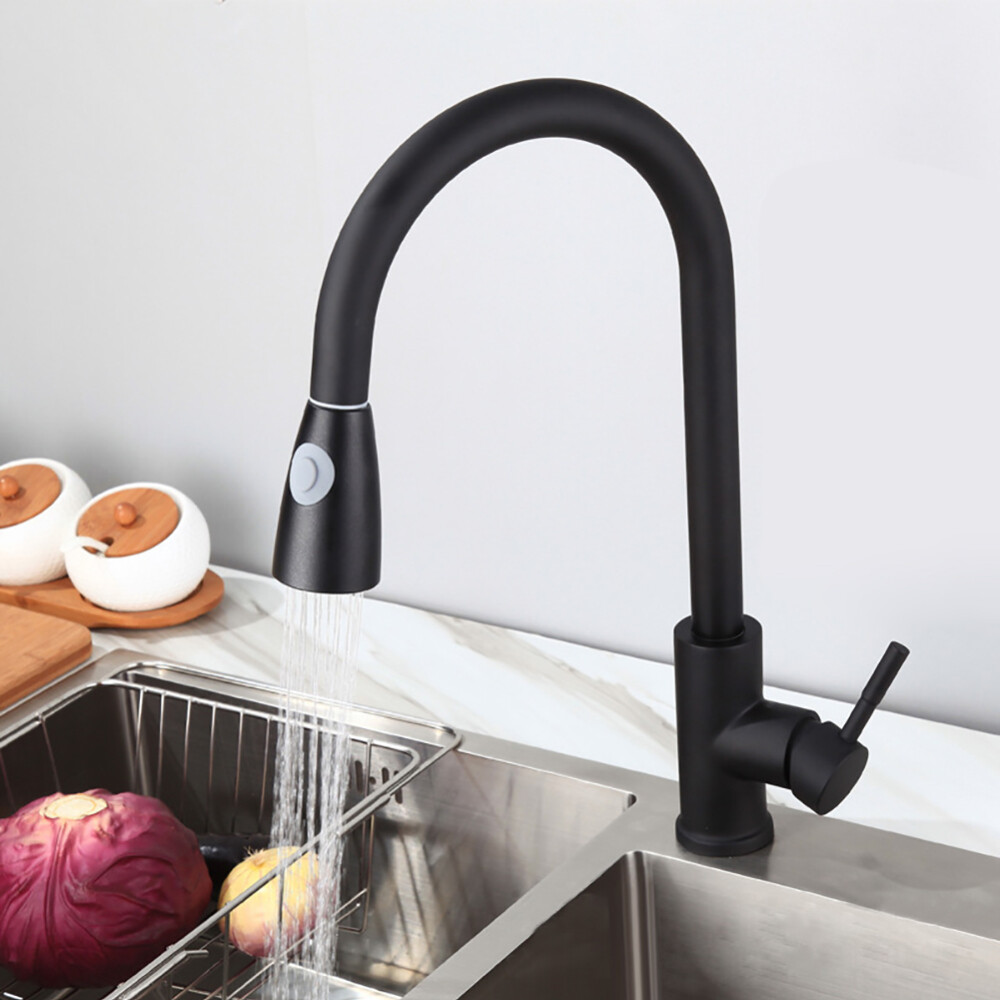 Matte Kitchen Sink Faucet Pull Out Sprayer 360 Rotation ...
