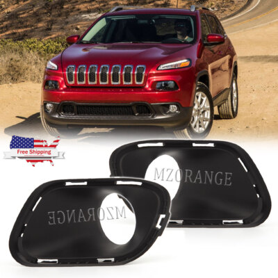 Front Bumper Fog Light Lamp Cover Bezel For Jeep Cherokee 2014-2018 Left & Right