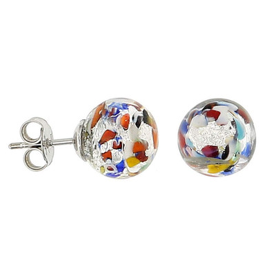 Venetiaurum - Orecchini Perno per Donna Con Perla 10Mm in Vetro Originale Di Mur