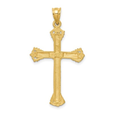 Pre-owned Skyjewelers Real 14kt Yellow Gold Crucifix Charm