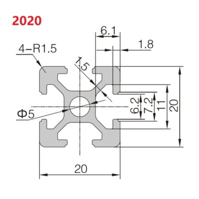 2x ALU Profil Aluprofil 20x20 20x40 30x30 40x40 40x80 Nut 6 8 Aluminium Profil