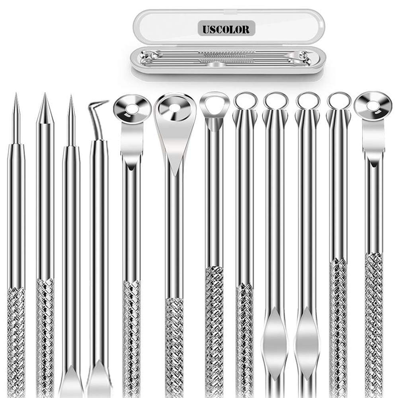 Pimple Remover Tool Kit Blackhead Extractor Comedone Acne Spot Popper 6Pcs