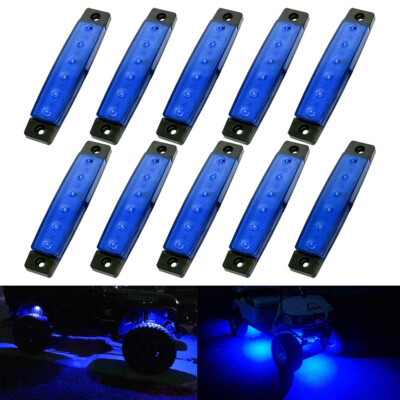10pc Strip White LED Underbody Rock Light for Jeep ATV Truck Underglow 12V Clear