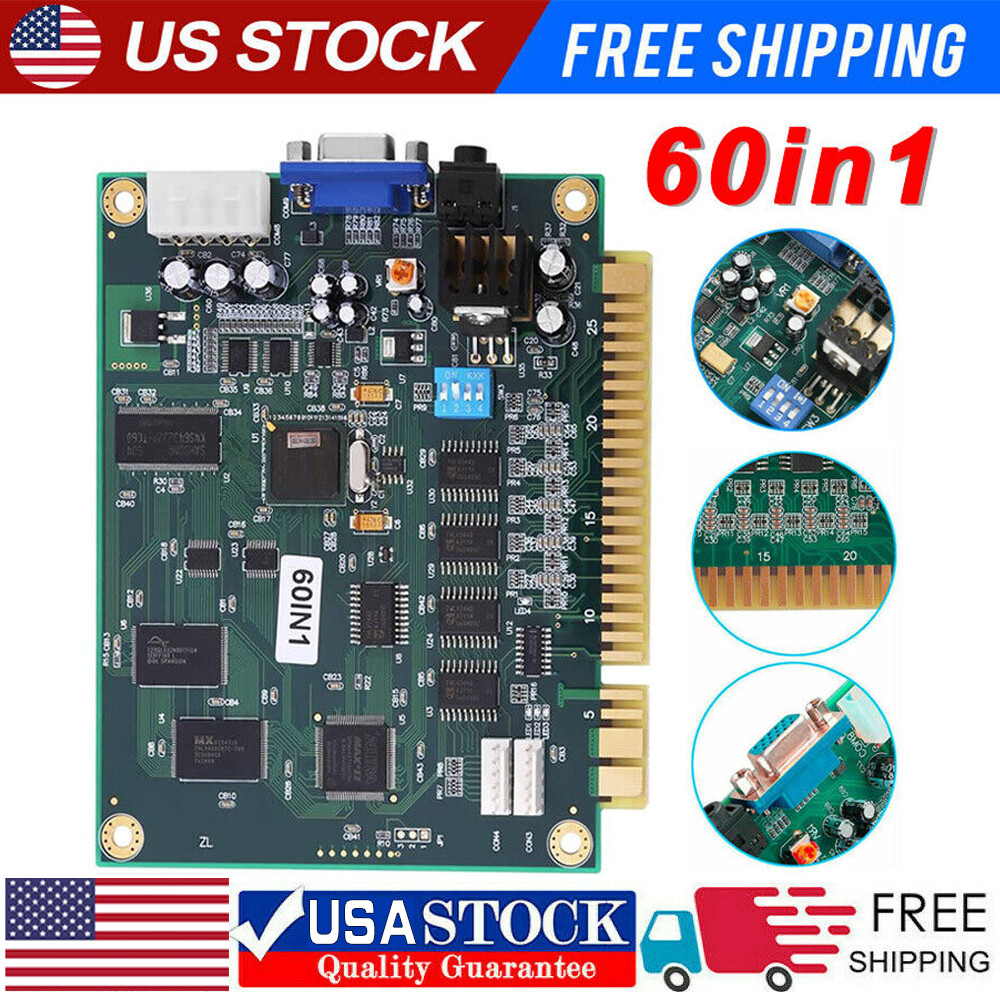 JAMMA Arcade PCB Universal 60-in-1 Jamma Multicade PCB Board - Classic ...