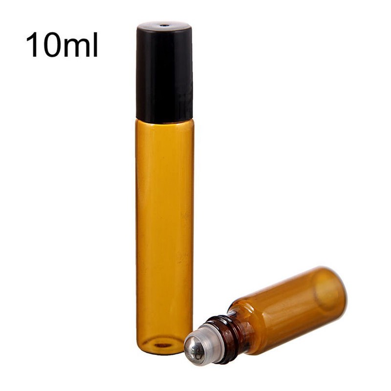 Refillable Empty Essential Oil Bottle Amber Container Perfume Roller Ball