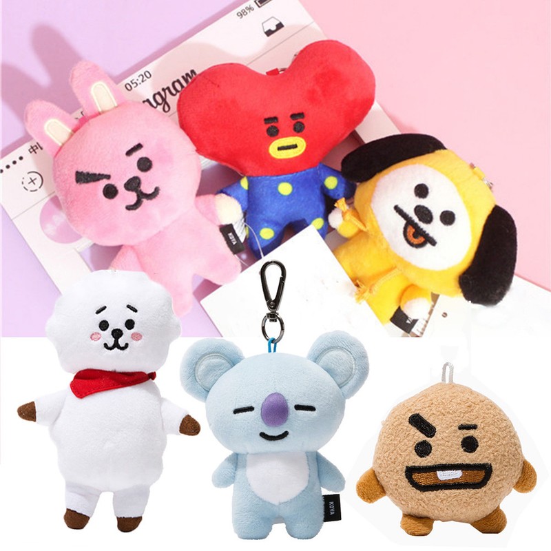 Kpop BTS BT21 Soft Plush Keychain Doll Key Ring CHIMMY COOKY MANG KOYA Stuff Toy | eBay