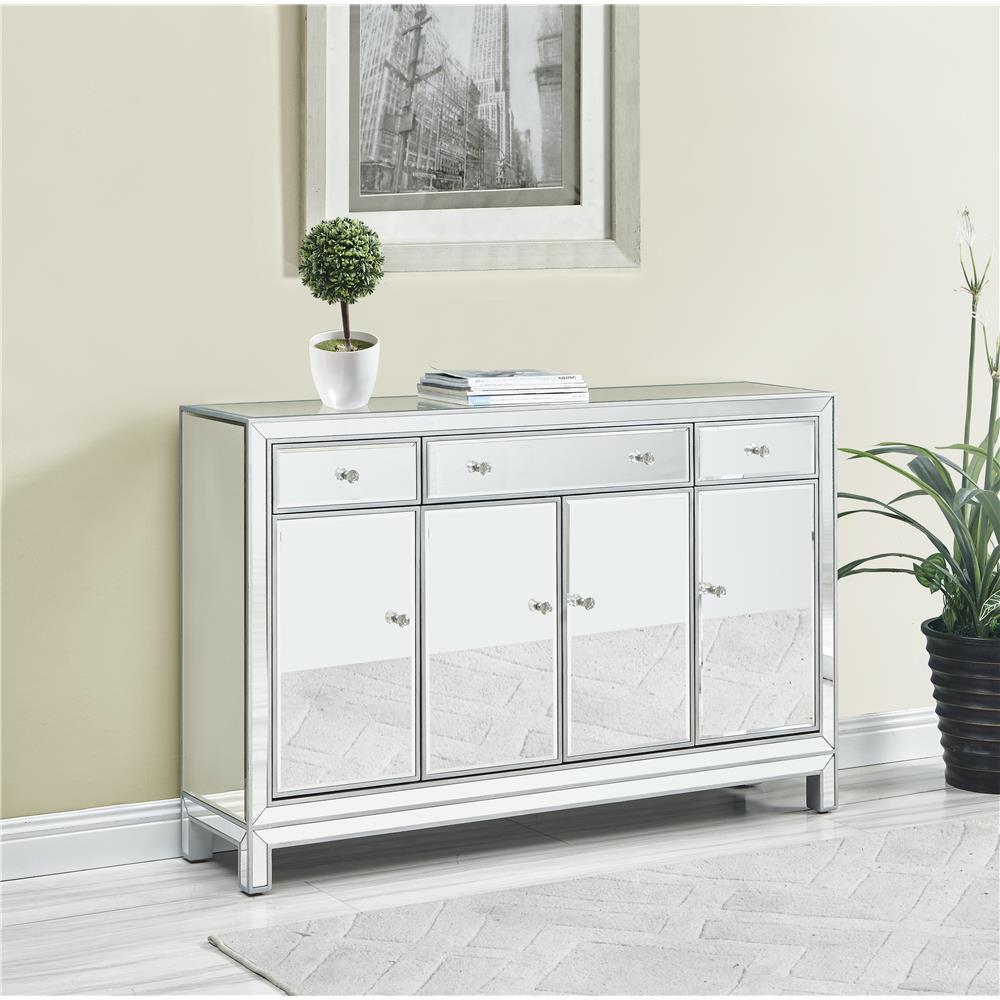MIRRORED BUFFET CABINET ANTIQUE SILVER LIVING DINING ROOM BEDROOM FOYER
