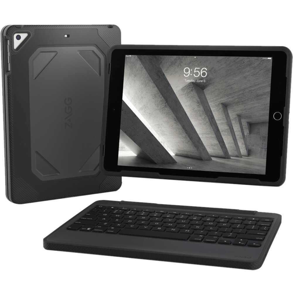ZAGG Rugged Book - Keyboard and folio case - backlit - Bluetooth - black