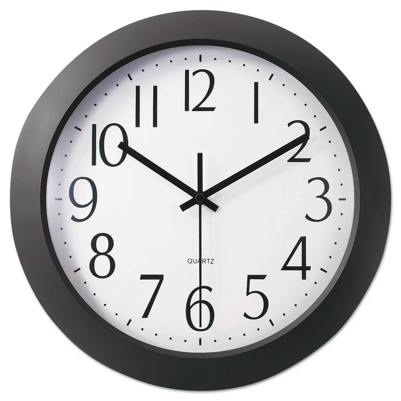 Modern 12″ Atomic Wall Clock – Silent Sweep Movement, Black