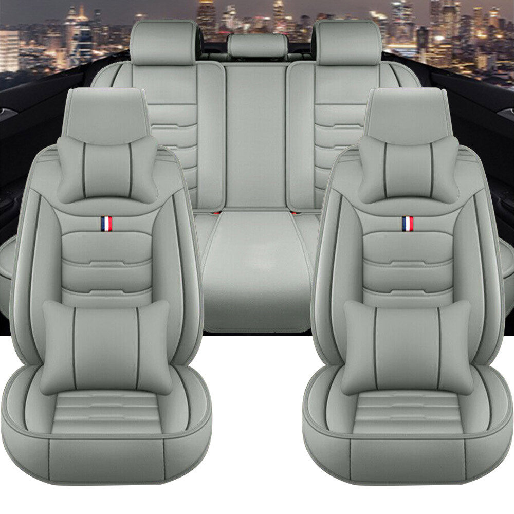 For Toyota Camry Car Seat Covers 5-Seats Front & Rear Protector Leather Full Set