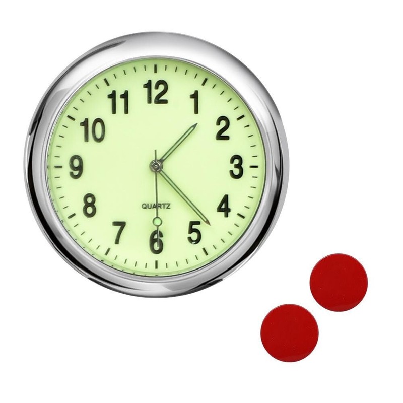 Luminous Car Clock Stick-On Quartz Clocks Mini Round Car Clock  Automobiles
