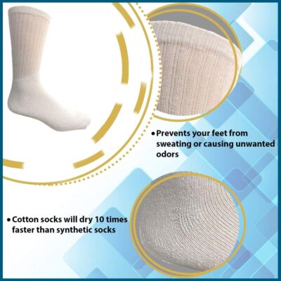 Pre-owned Yacht & Smith 240 Pk Mens Wholesale Bulk Cotton Socks,sport Socks 8-12 (white)-mens Crew Socks