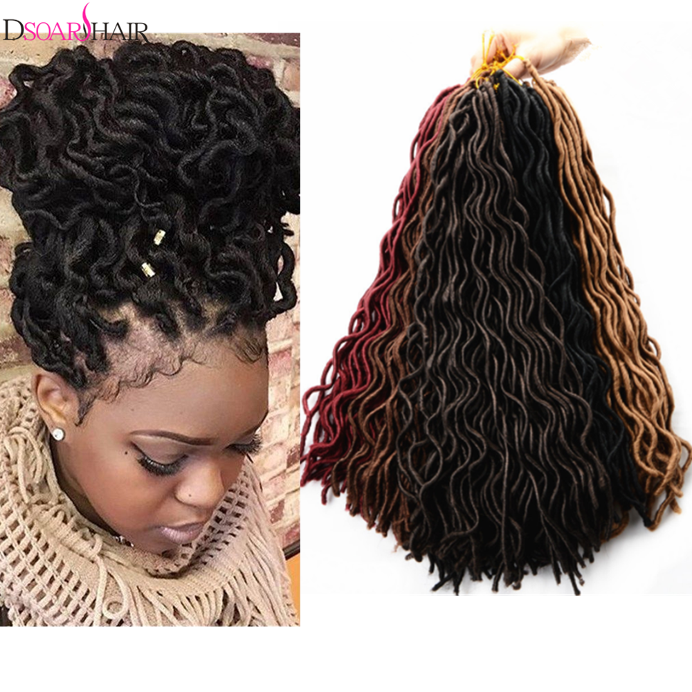 6pack 20 Synthetic Faux Locs Crochet Curly Twist Braiding Dreads