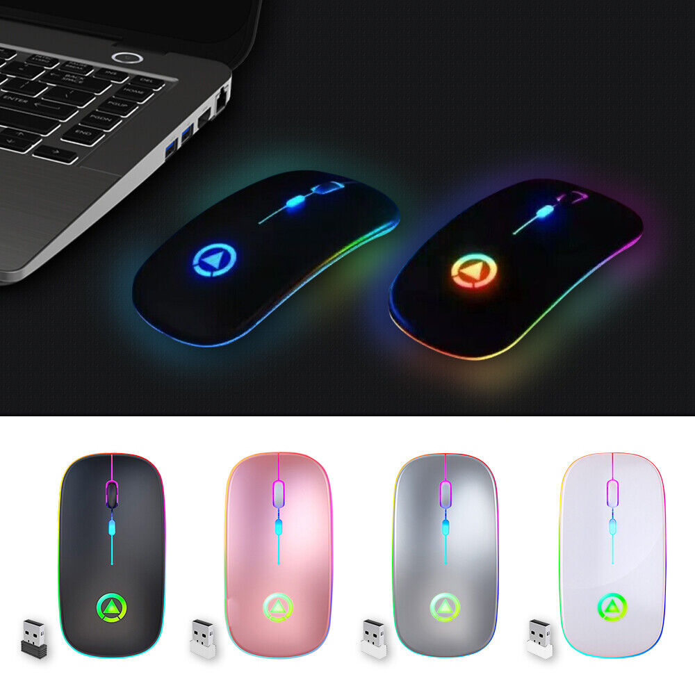 Usb Rechargeable Rgb Cordless Mice For Pc Laptop