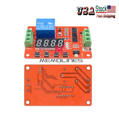 DC12V Automation Delay Multifunction Self-lock Relay Cycle Timer Module PLC USA