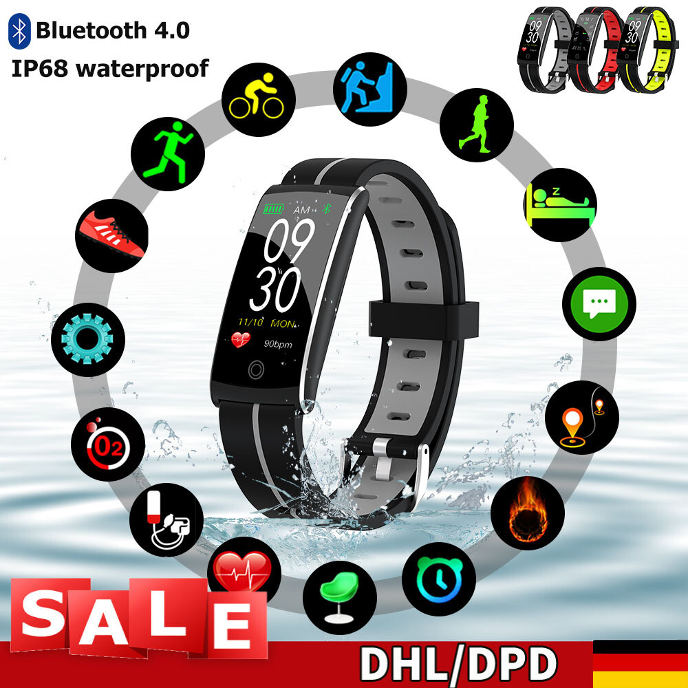 Fitness Armband Uhr Pulsmesser Wasserdicht Aktivitätstracker Schrittzähler~
