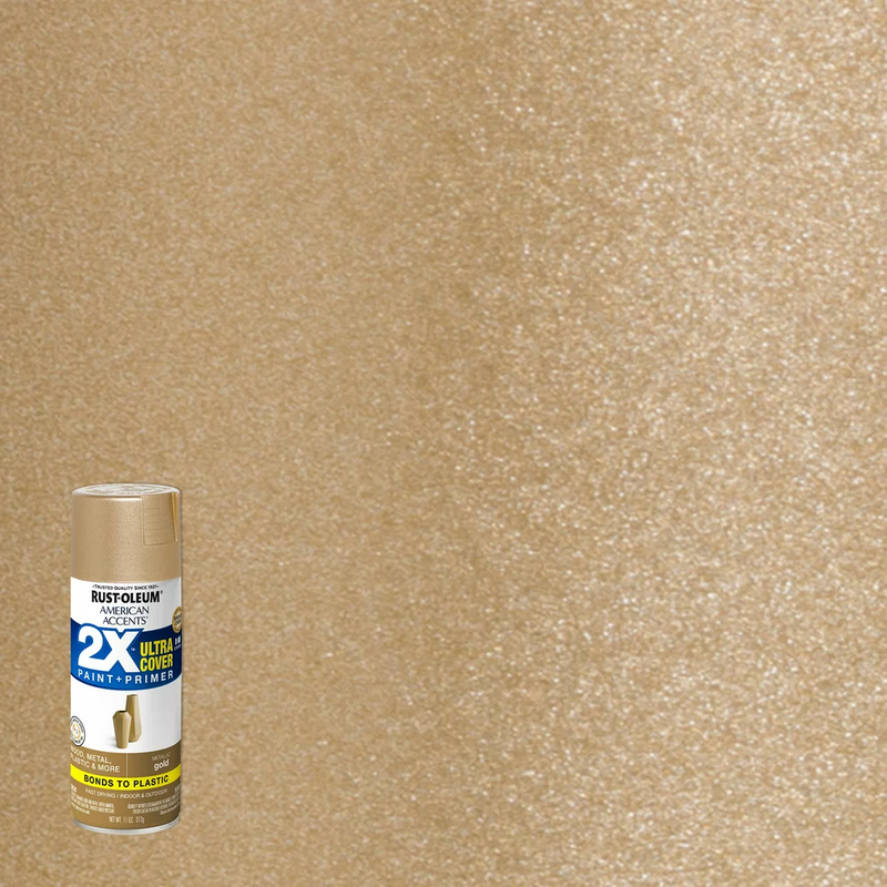 Gold,  American Accents 2X Ultra Cover Metallic Spray Paint- 12 Oz