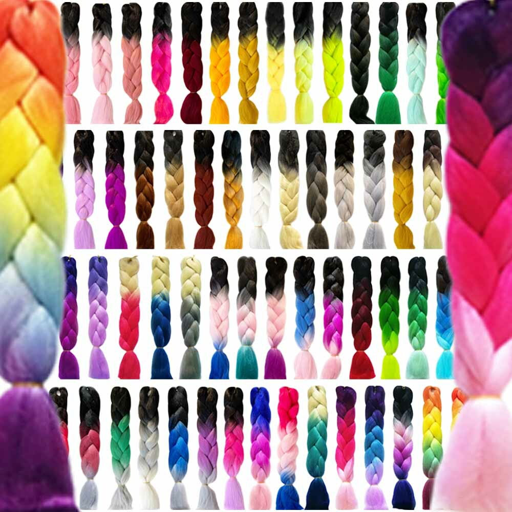 24" Jumbo Braids Ombre Cornrow Rasta Flechten Extensions Haarverlängerung