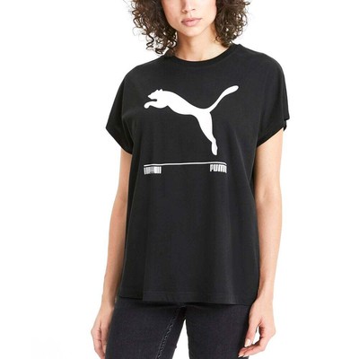

Puma NuTility Graphic Crew Neck Футболка с коротким рукавом Женская размер  Повседневные топы, Черный