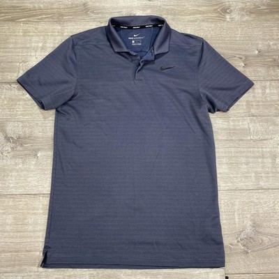 Nike Golf AeroReact Polo Shirt Mens Small Blue Dri Fit Performance Top
