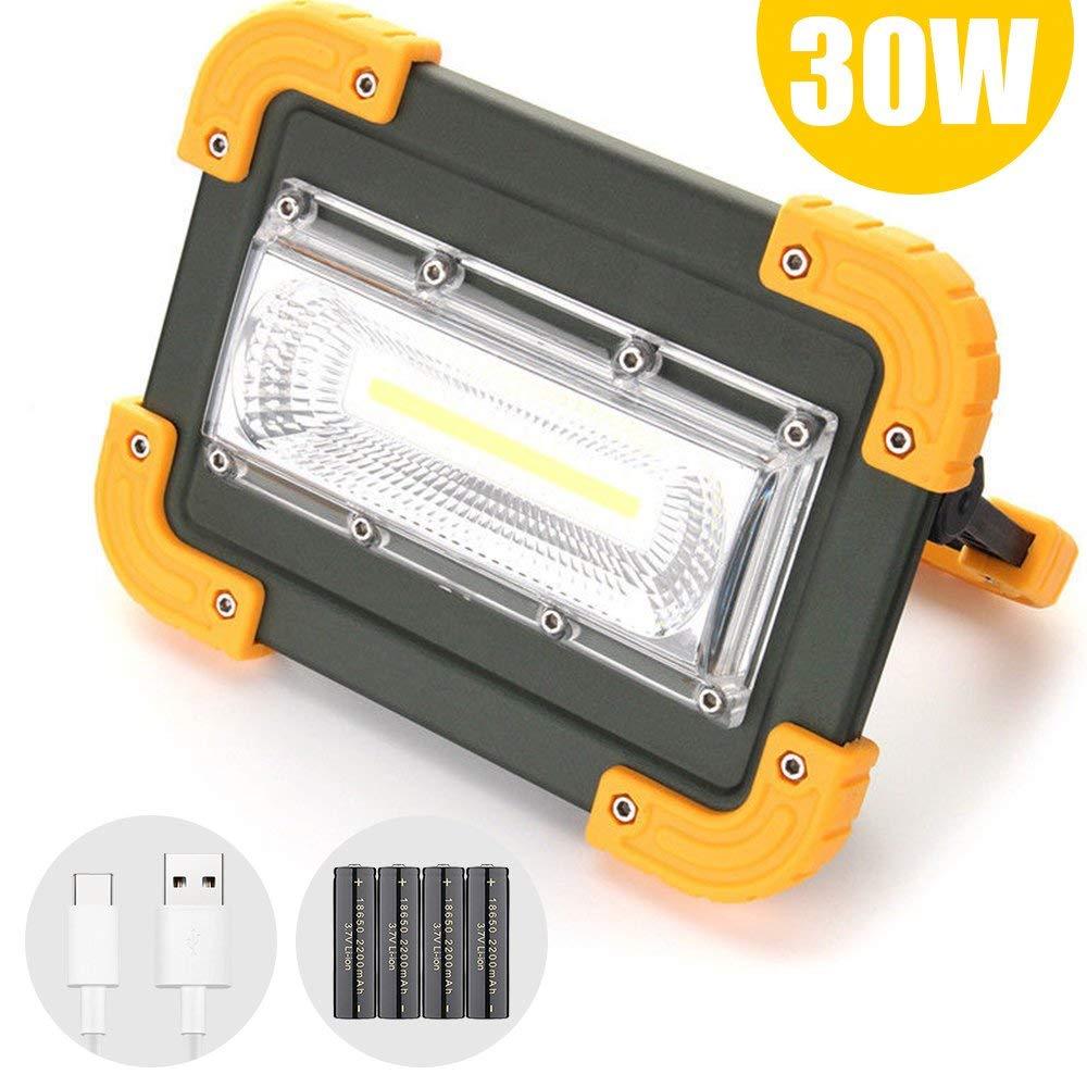 USB aufladbar COB LED Laterne Arbeitsleuchte Handlampe Camping Strahler AKKU