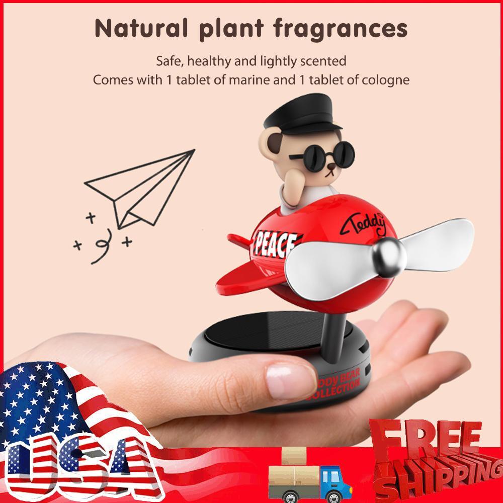 Solar Aircraft Air Outlet Fragrance Rotating Propeller Air Fresheners Auto Smell