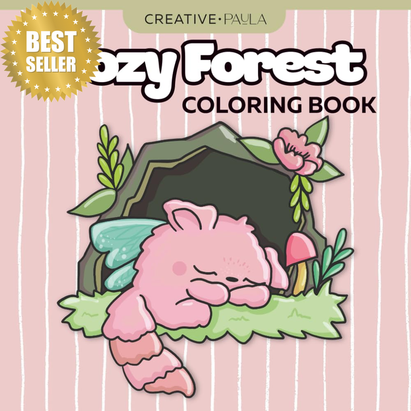 Cozy Forest: Simple and Bold Coloring Book: Cute Coloring Book with Bold Outline