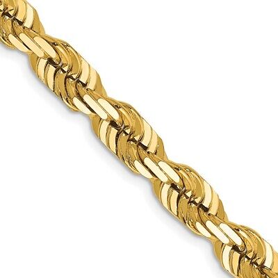 Pre-owned Superdealsforeverything Real 14k Yellow Gold 22 Inch 6.5mm Diamond-cut Rope Chain