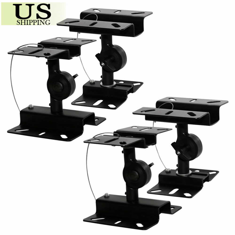 Details About 4 Pack Heavy Duty Speaker Wall Ceiling Mount Brackets Surround Sound 44lb Strong