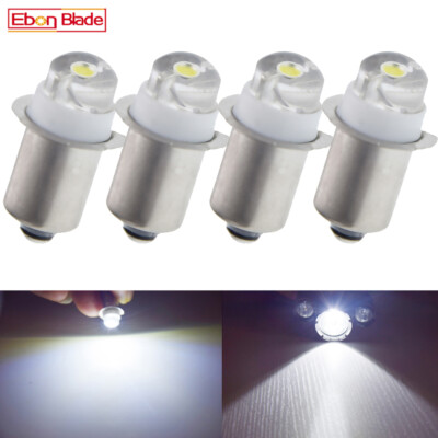 4Pcs 0.5W 3V-18V White P13.5S Led Flashlight Replacement bulb Lantern Work Light