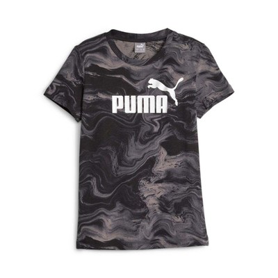 

Футболка с короткими рукавами и круглым вырезом Puma Ess+ для девочек, размер  Cas, Черный, Puma Ess+ Marbleized Logo Crew Neck Short Sleeve T-Shirt Youth