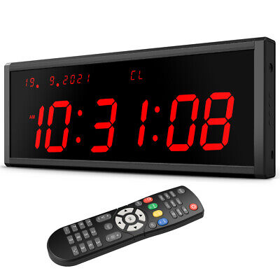 3" Gym Timer Interval Workout Clock Big LED W/Time&Date For Fitness Gym Training
